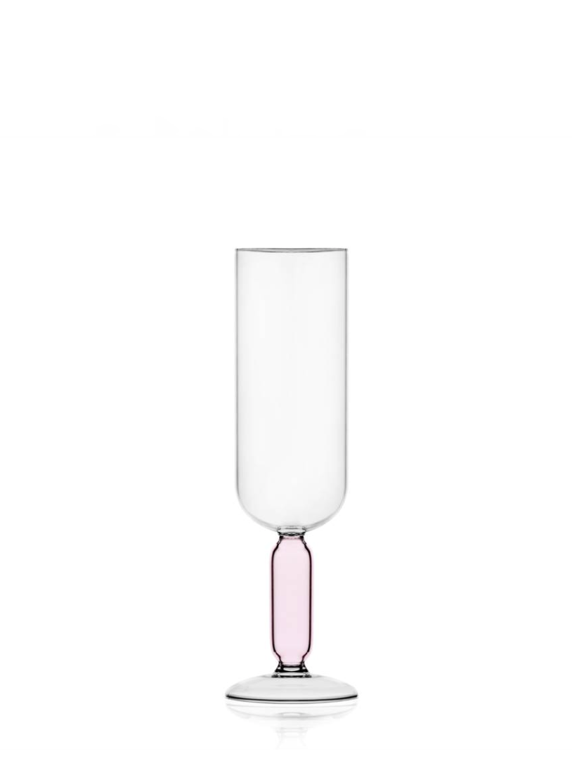Light pink stemmed glass, Bloom collection