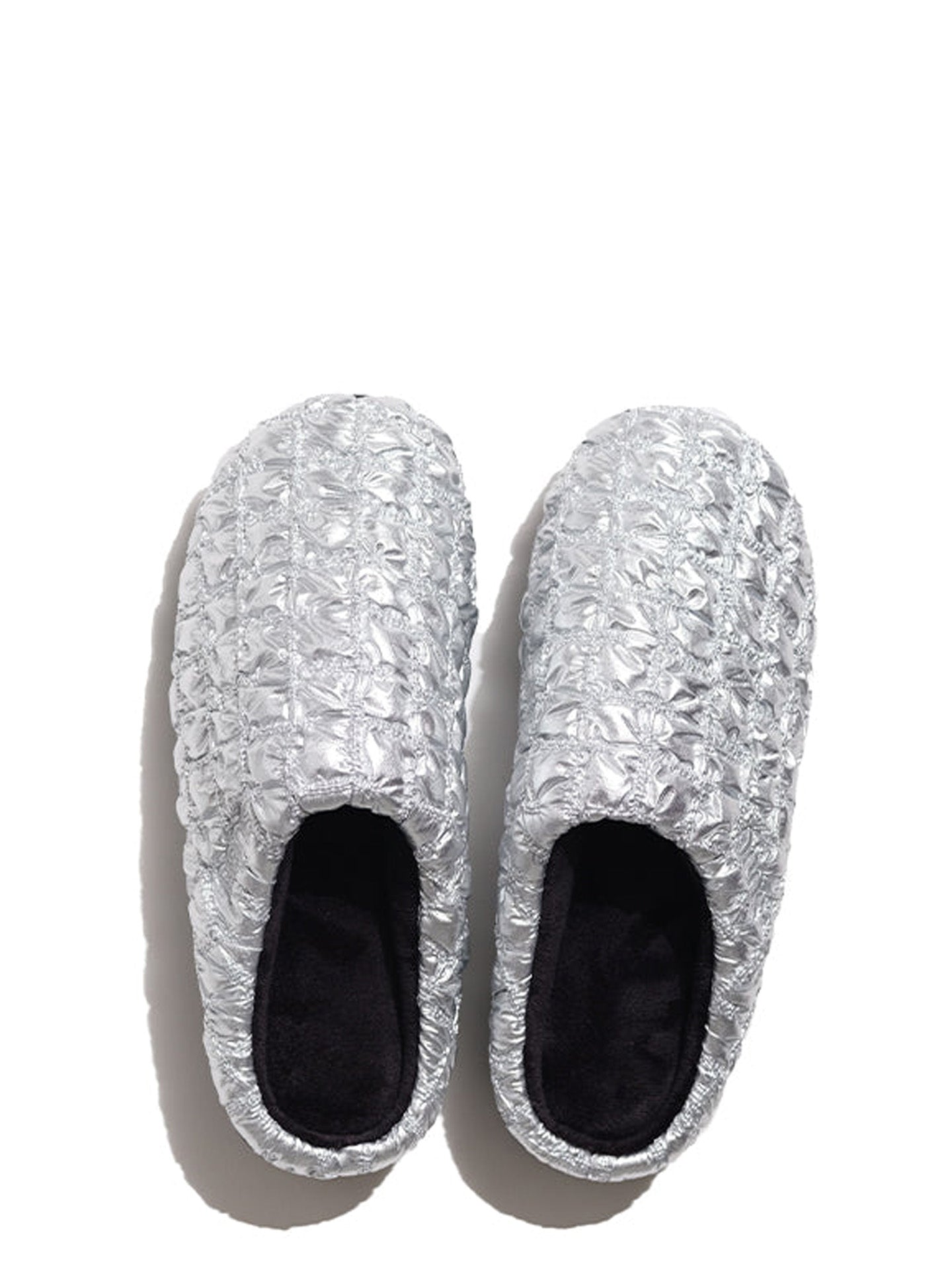 Subu Concept Bumpy Silver Puffer Slippers