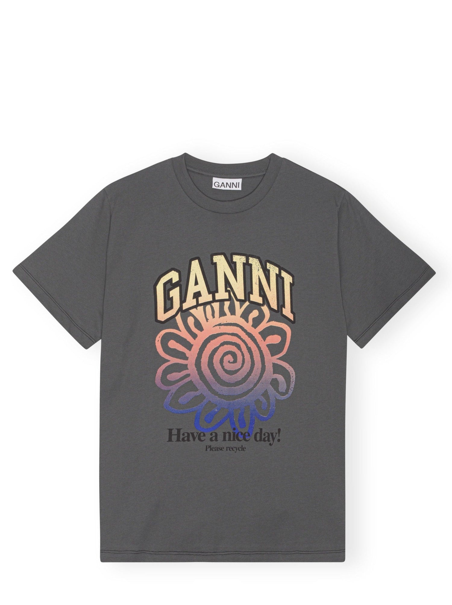 Basic Jersey Flower Relaxed T-shirt, volcanic ash