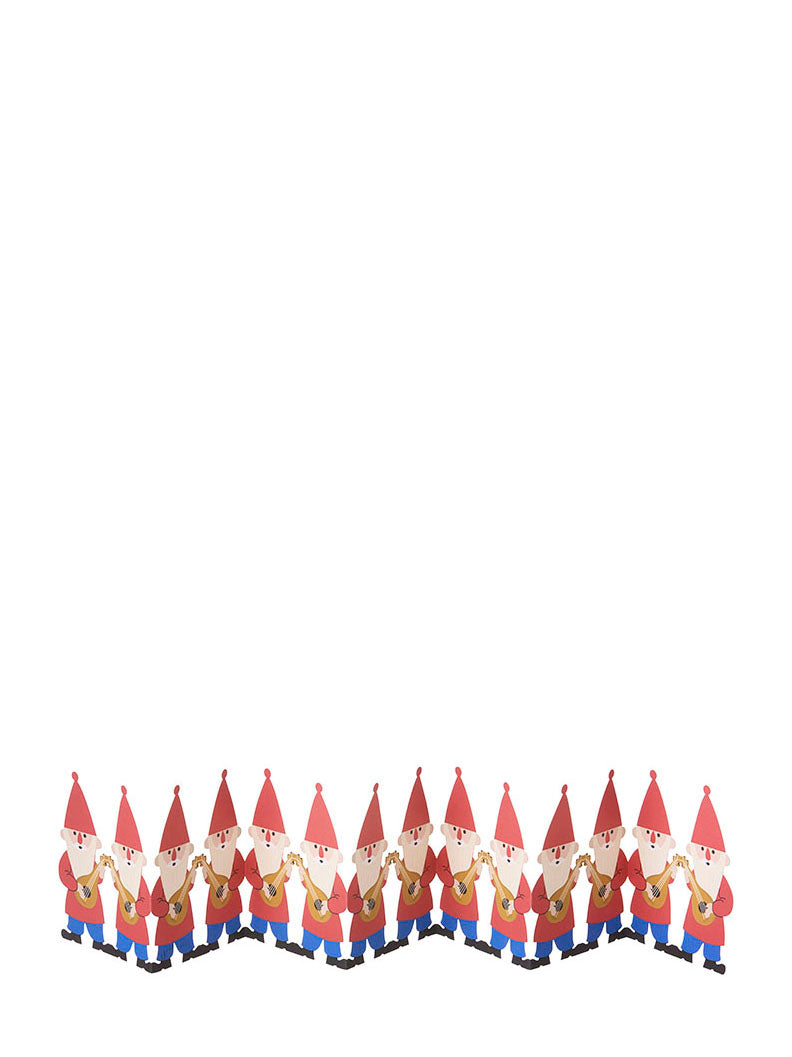 Red gnomes table garland (67cm)