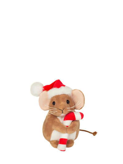 Christmas Mouse with Candy Cane soft toy (11cm)