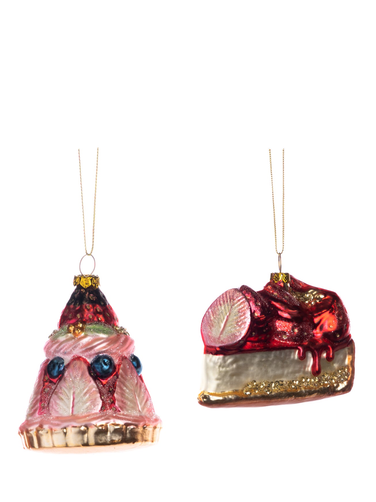 STRAWBERRY glass ornament, pastry & cake