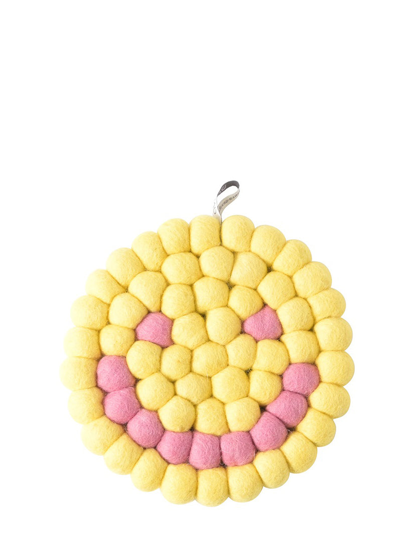 Round Trivet Smiley, lemon