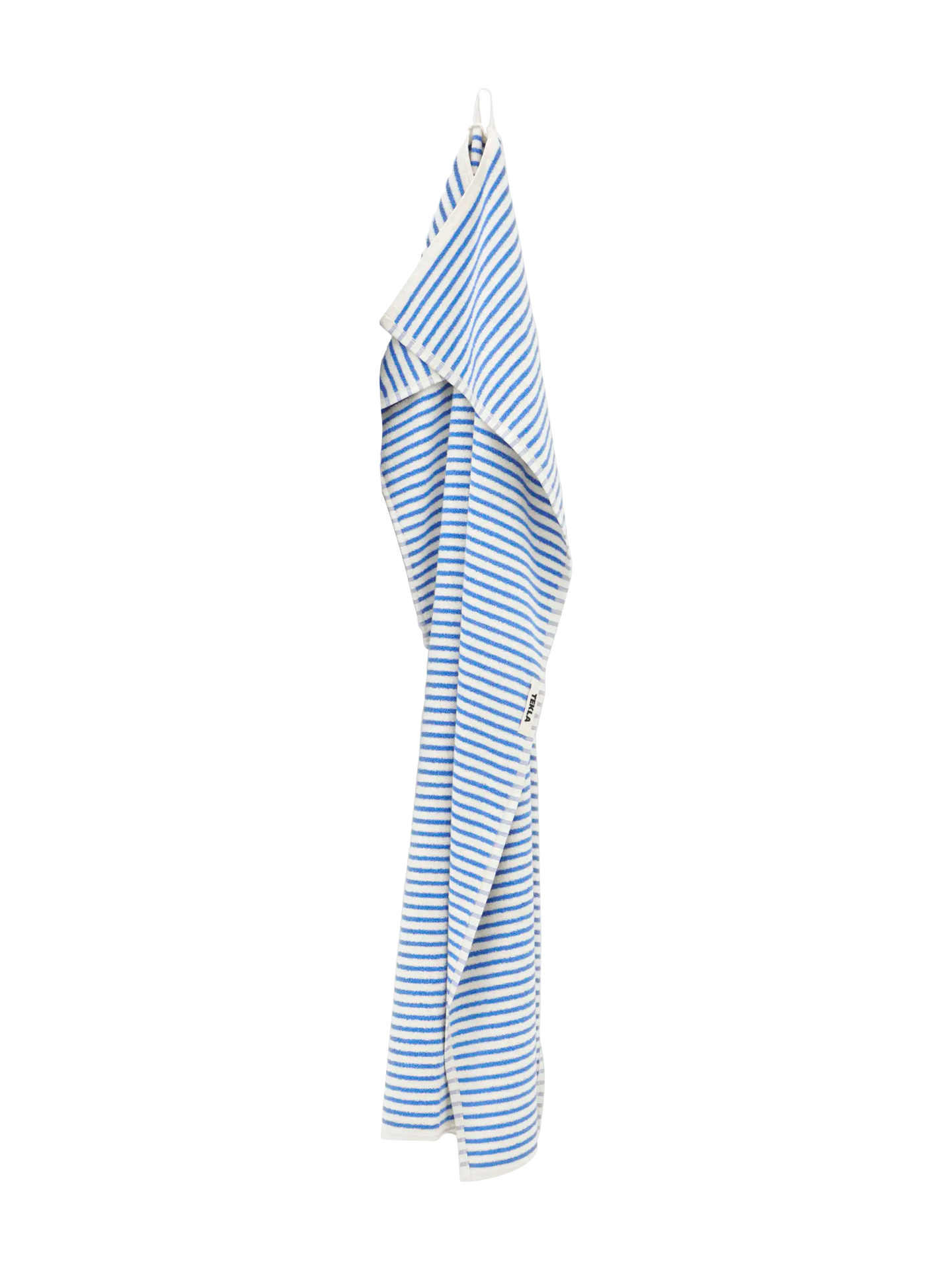 Terry Bath Towel, Coastal blue stripes