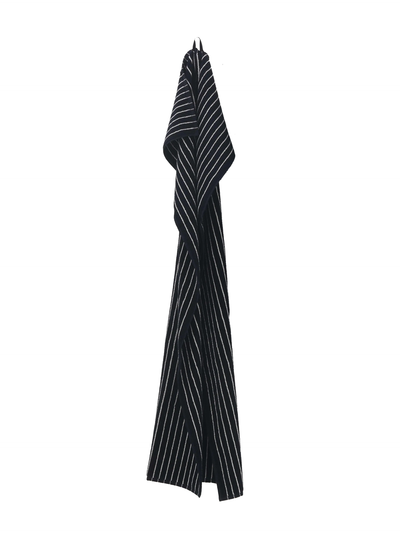 Terry bath towel, black stripes