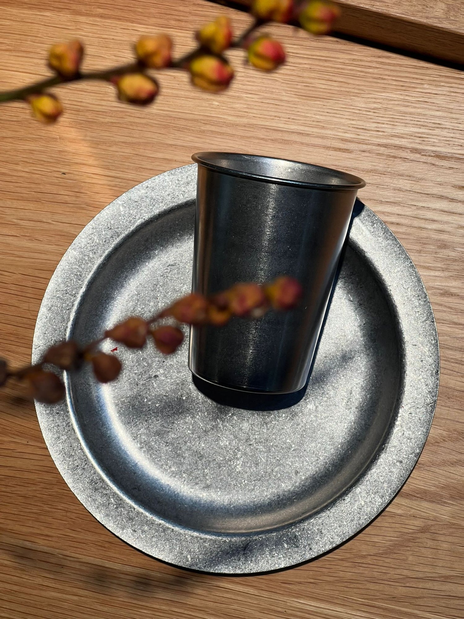 Tumbled plate, stainless steel (20cm)