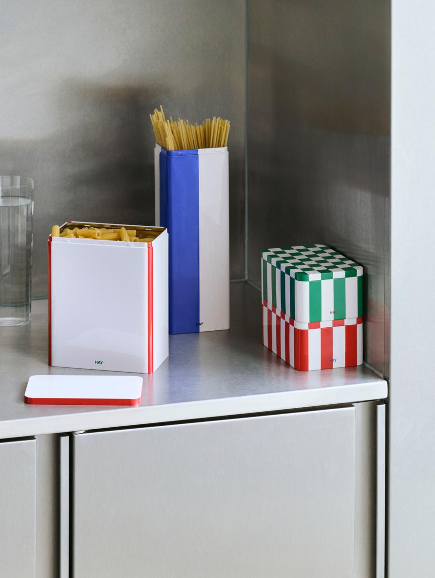 Tin L container, 2 colour combos