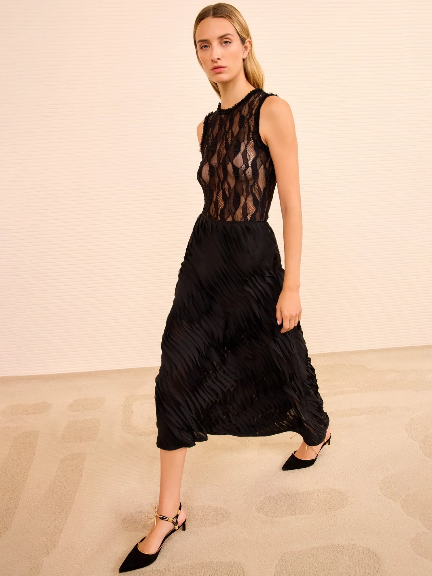 Amiko midi skirt, black