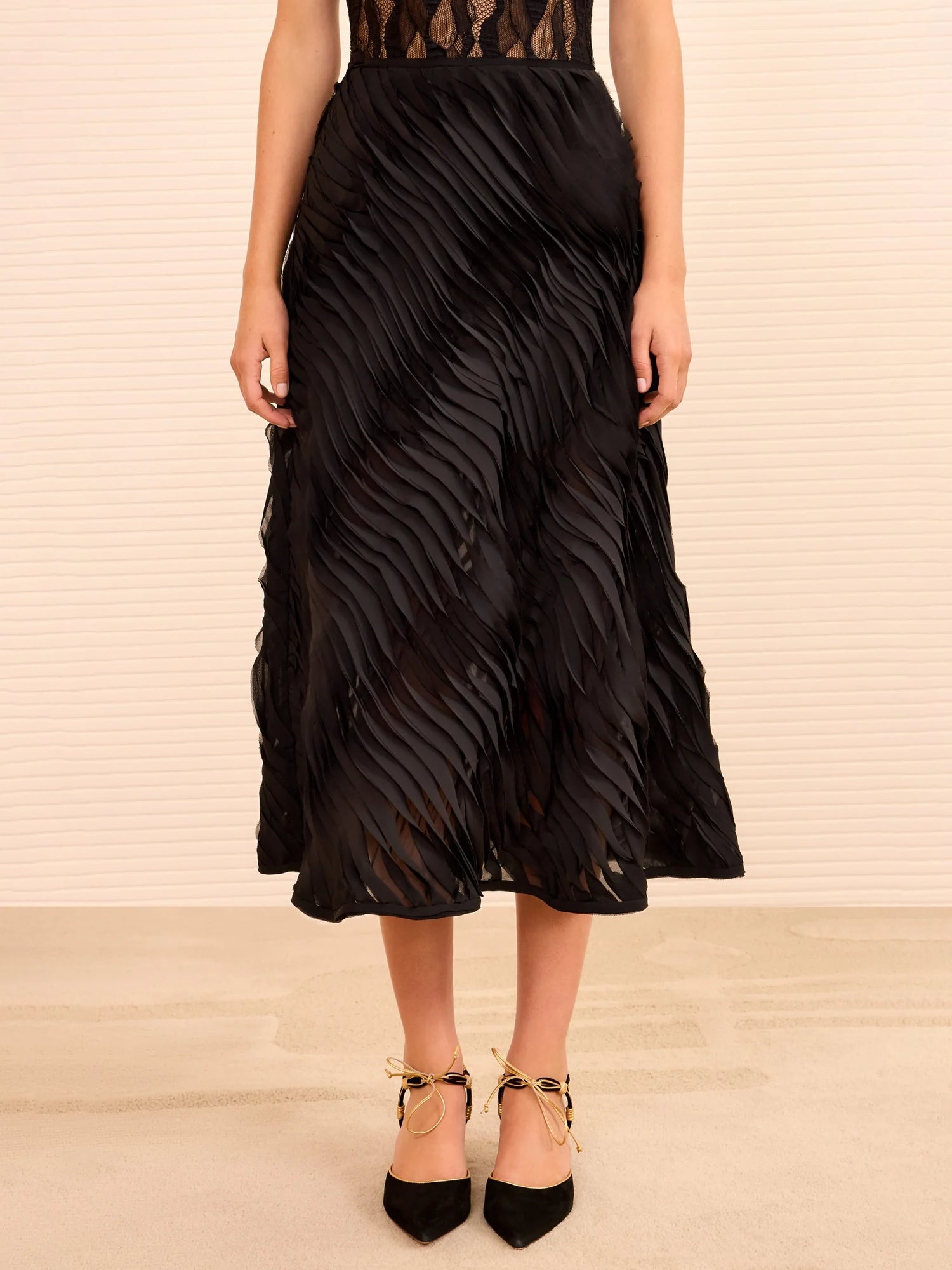 Amiko midi skirt, black