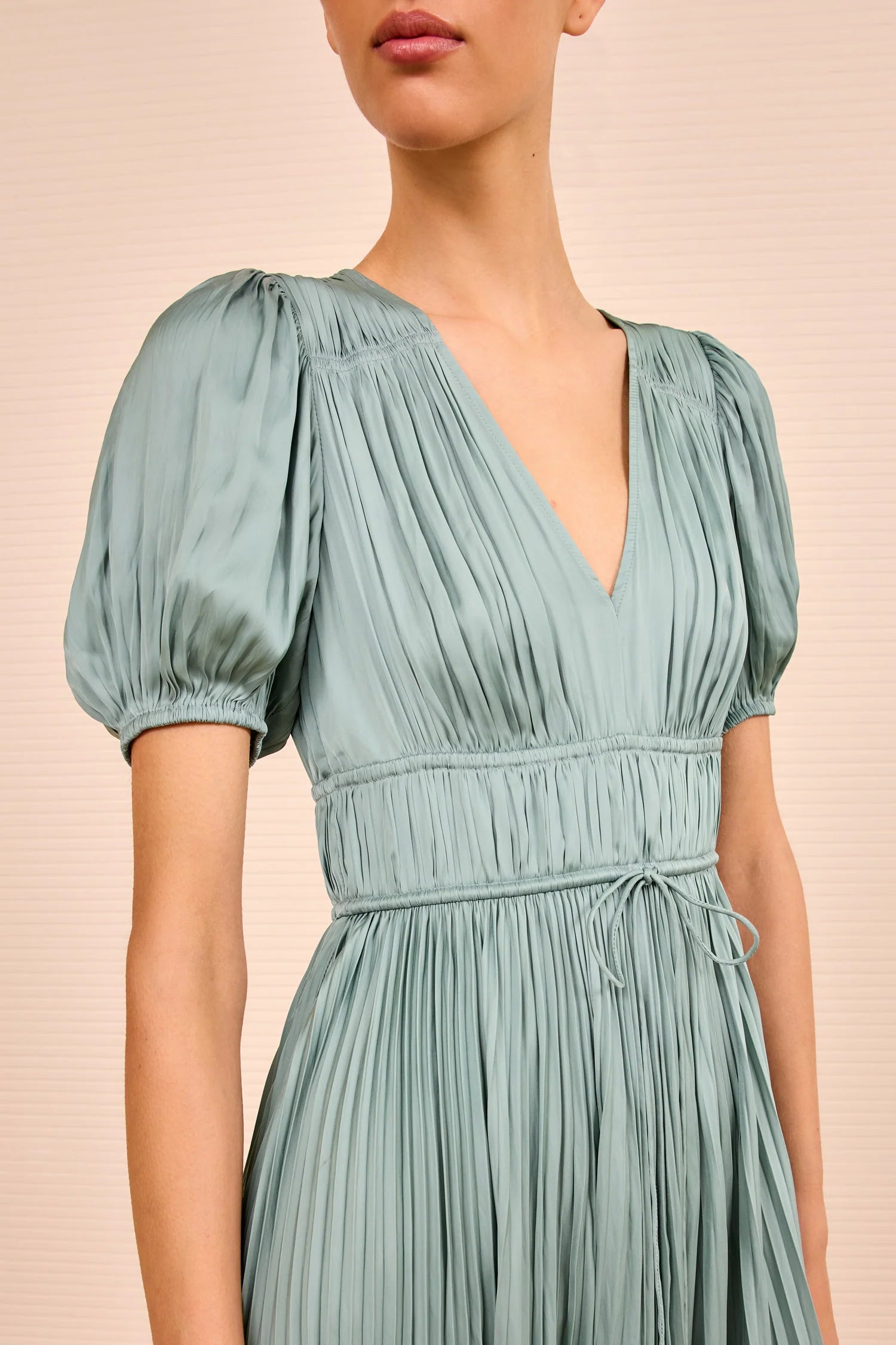Audra puff sleeve dress, mint green