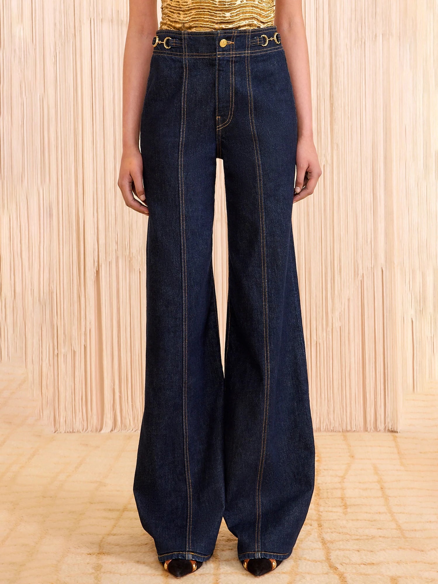 Delphine high rise jean, tigris deep indigo blue