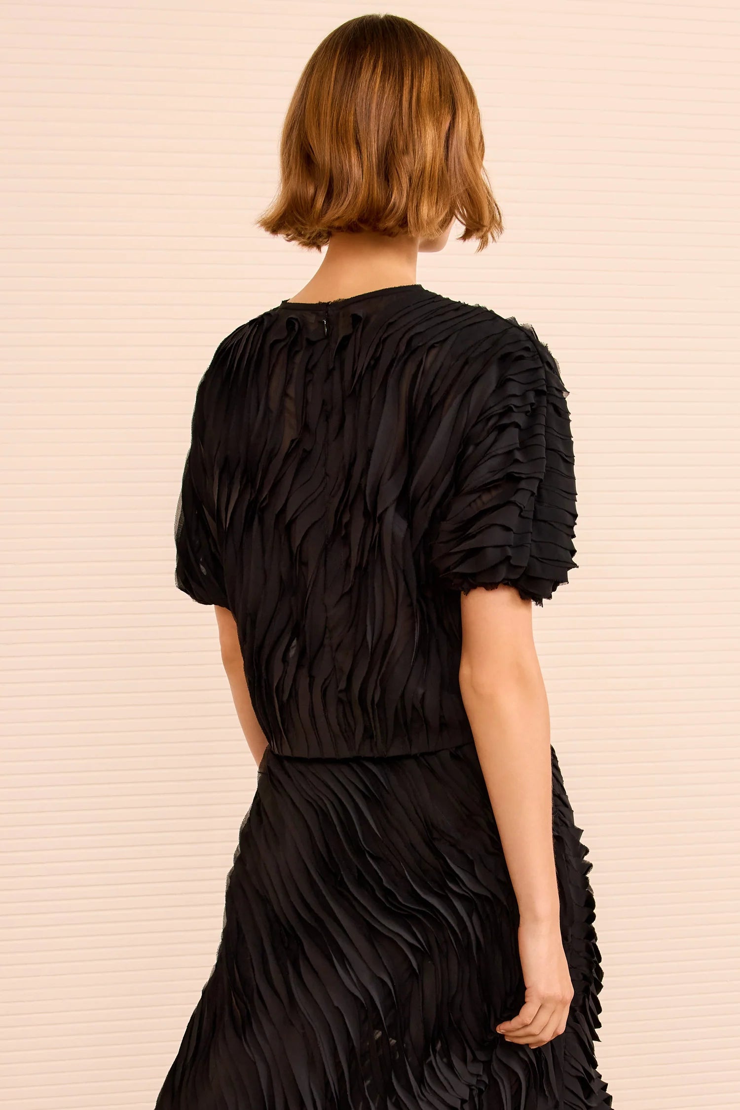 Vayda short sleeve top, black