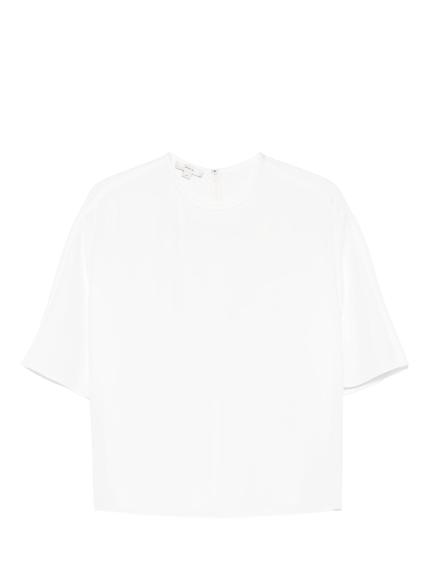 Dolman elbow sleeve crepe tee, off white