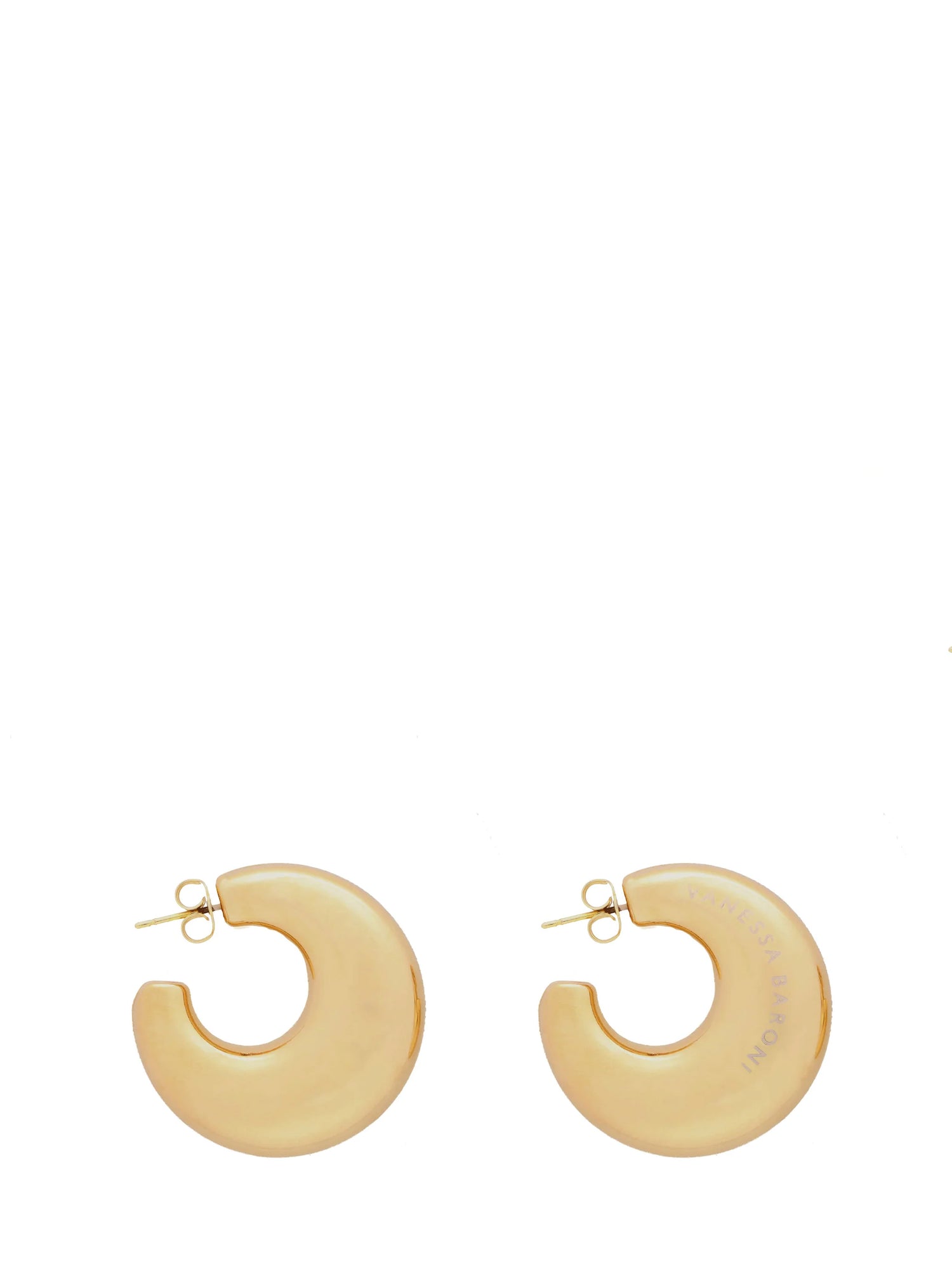 Moon earring, gold