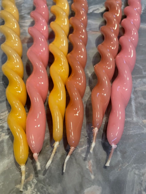 Screwed candles, set of 2 (29 cm)