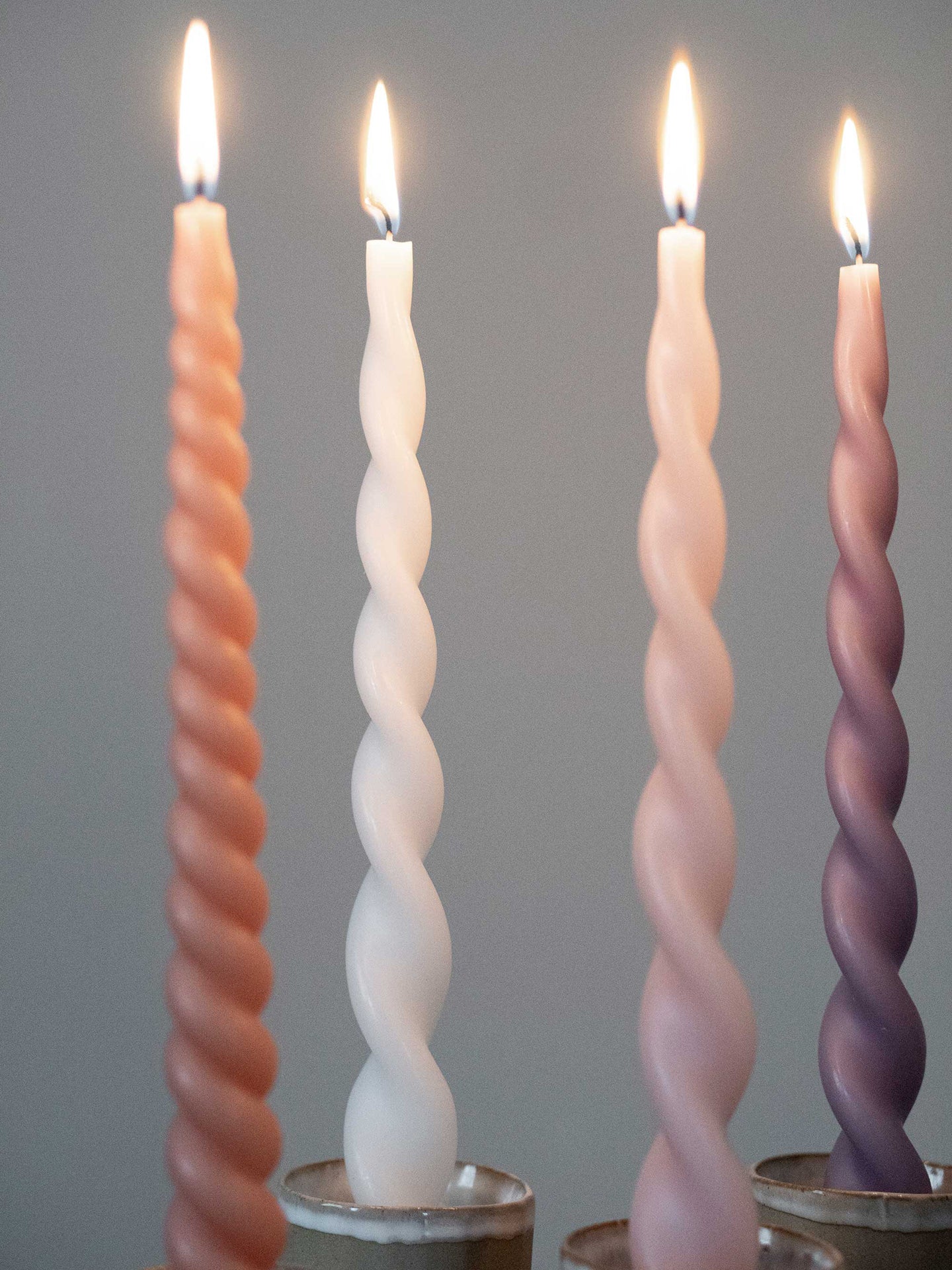Screwed candles, set of 2 (29 cm)
