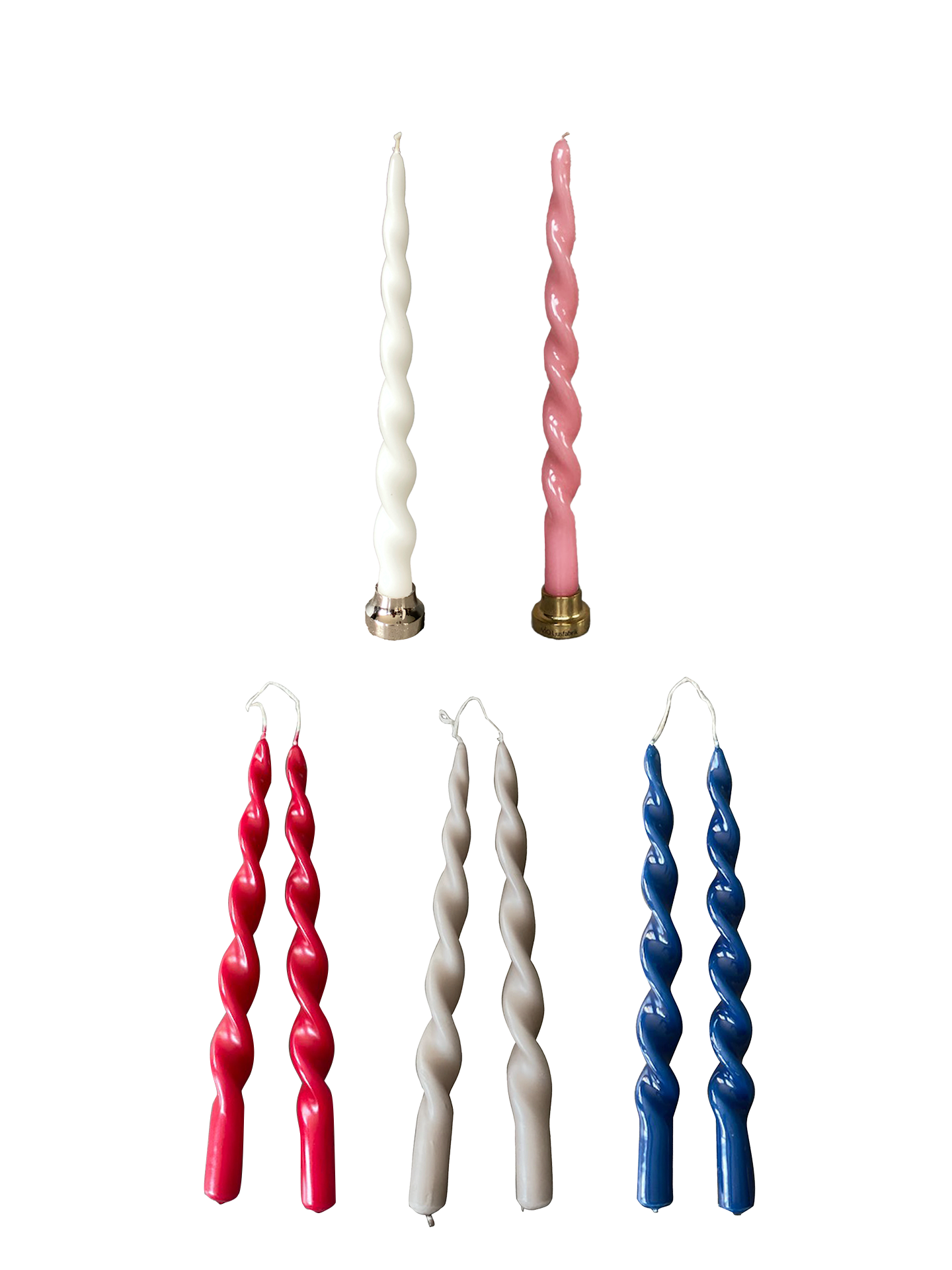 Screwed candles, set of 2 (29 cm)