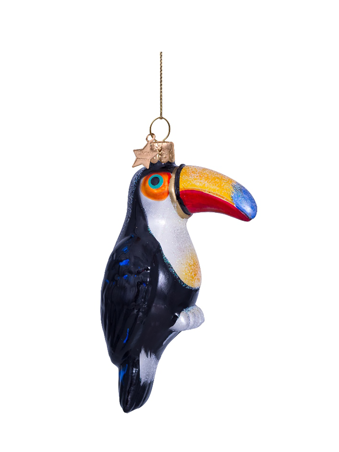 Tucan glass ornament, black (11cm)