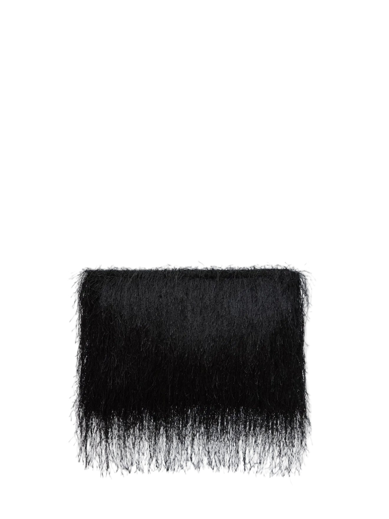 Evano Fringed clutch, Black
