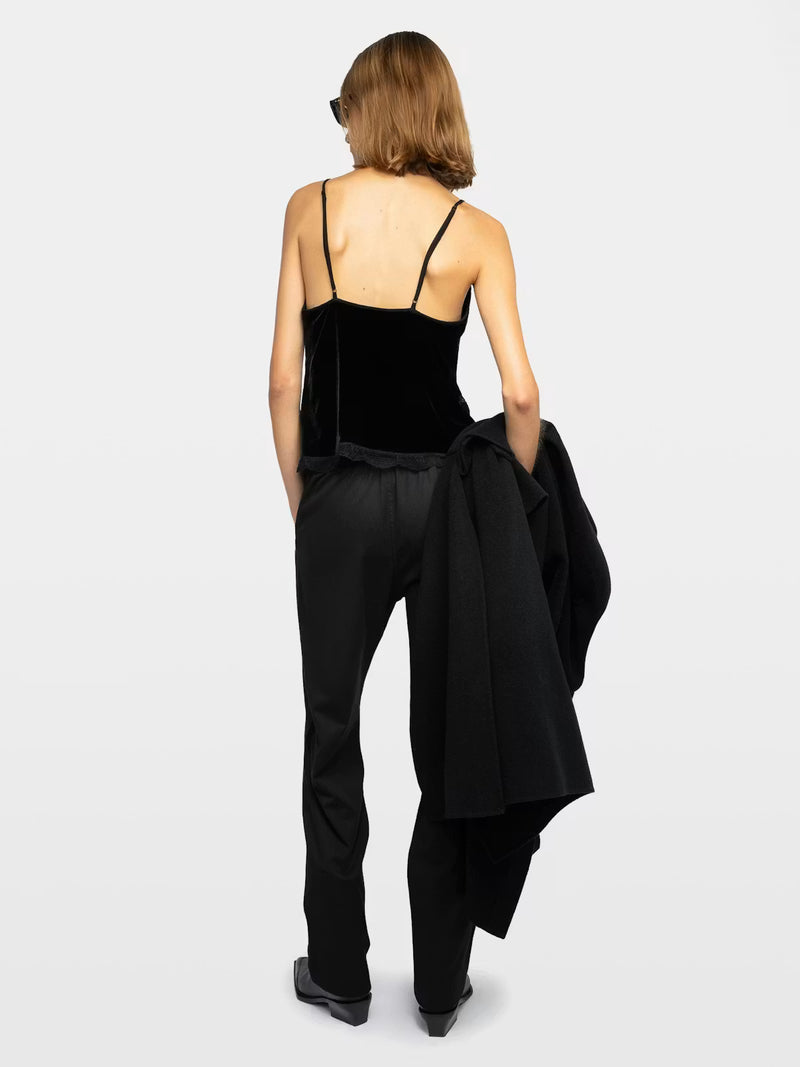 Cishi Velvet Top, Black