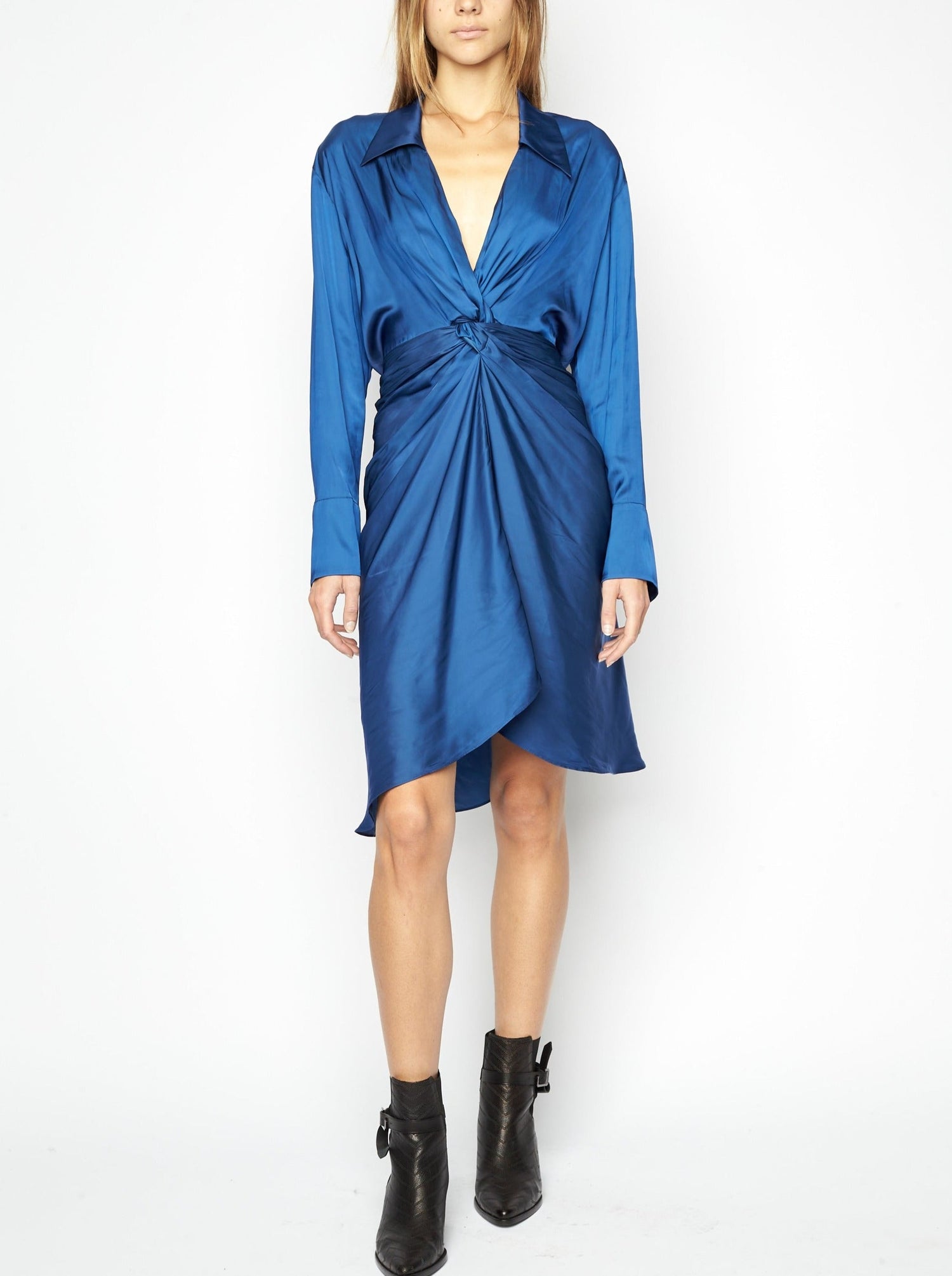 ROZO SATIN dress, blue