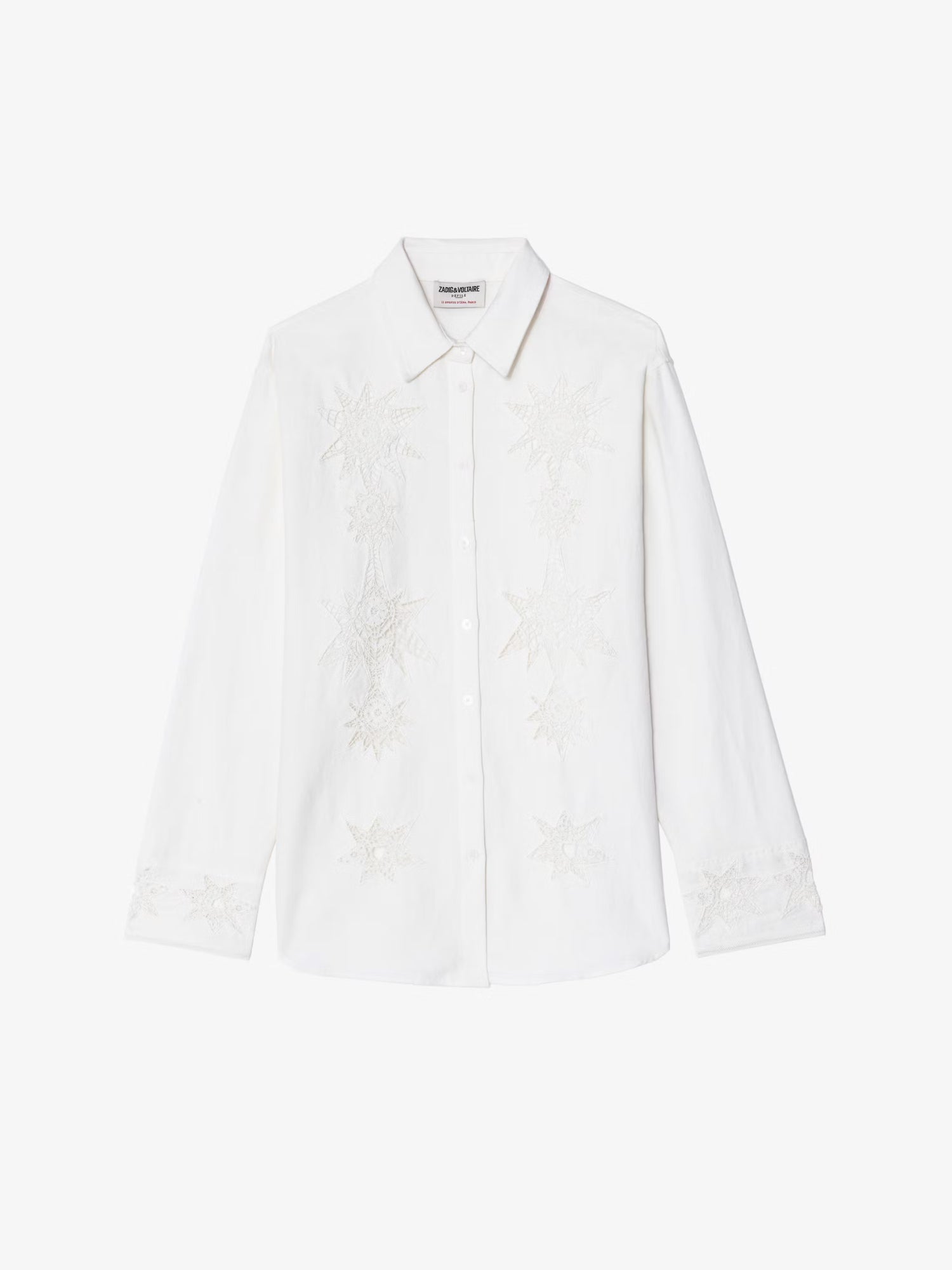 Morning cotton-linen embroidered shirt, judo