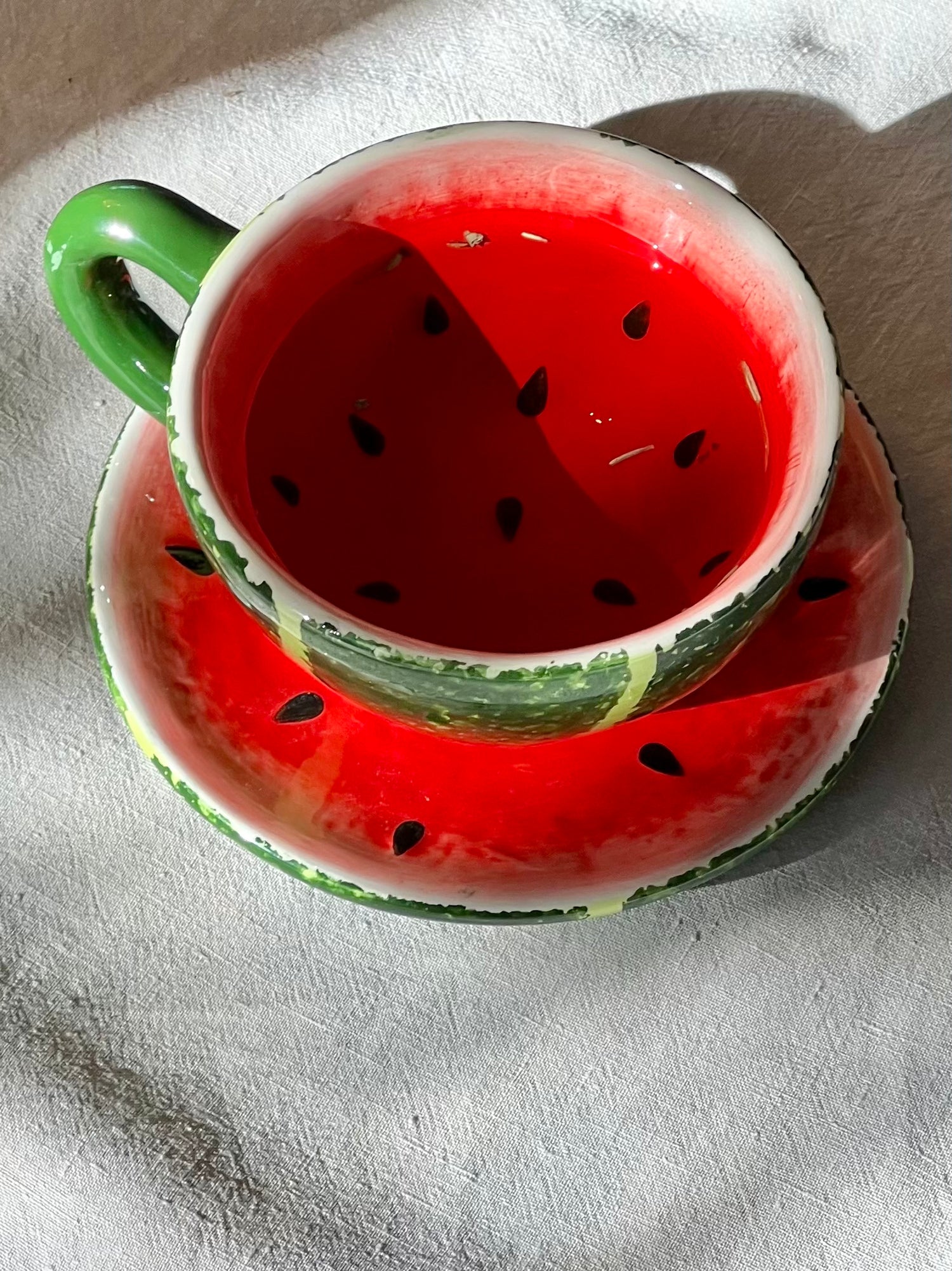 Watermelon cup and plate