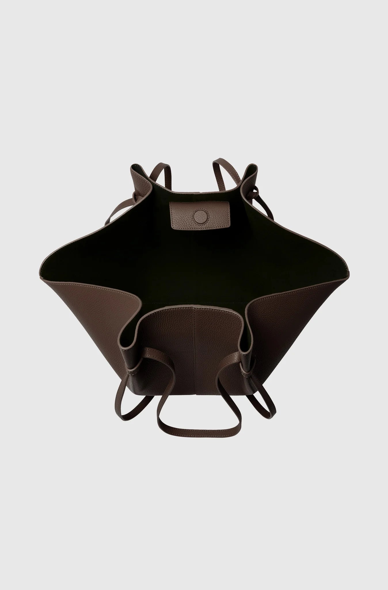 Large Mochi bag, espresso pebble grain leather