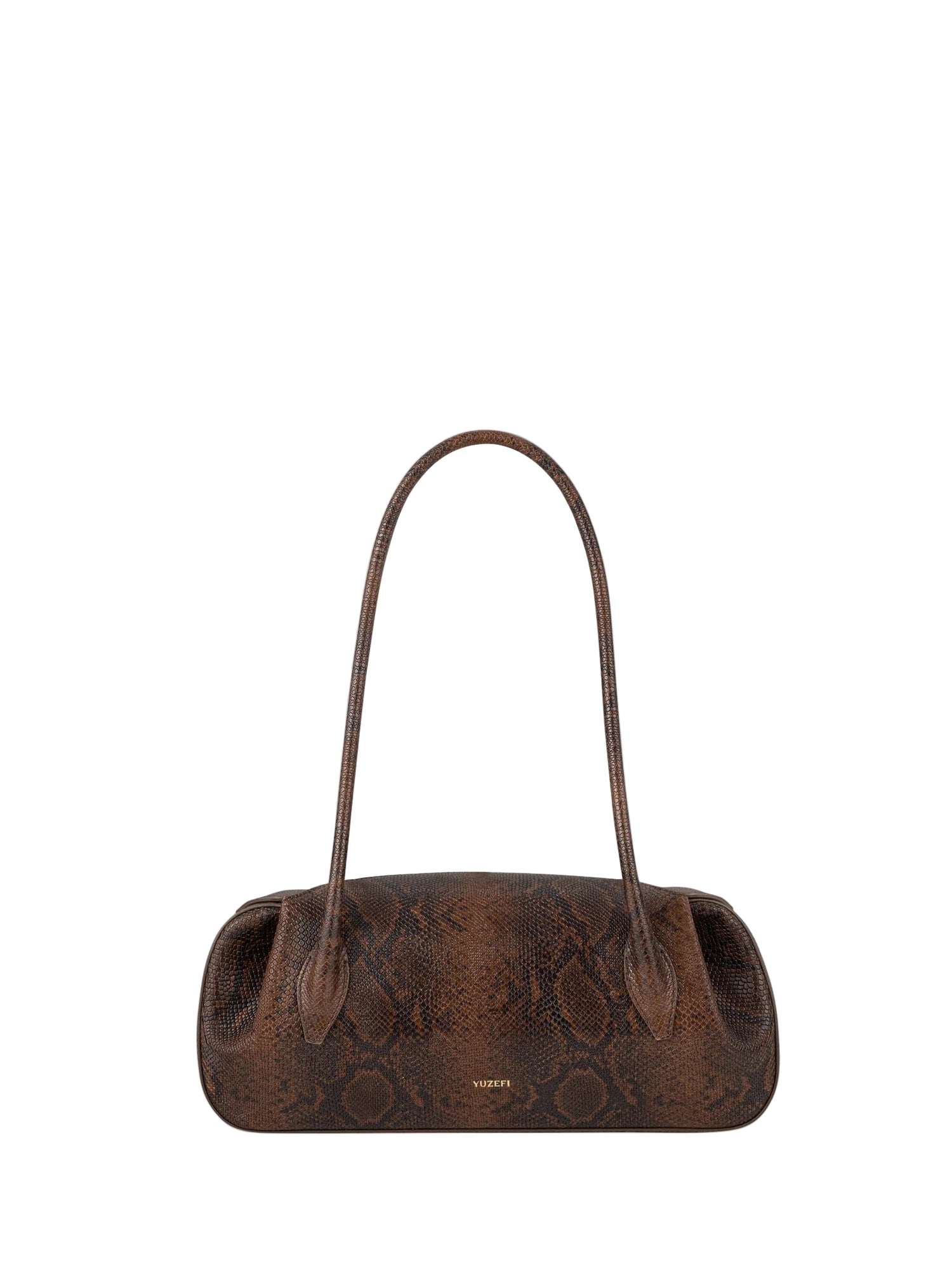 Oyster shoulder bag, embossed snake