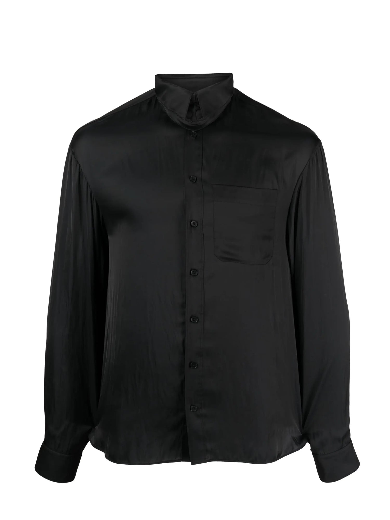 TYRONE SATIN shirt, black