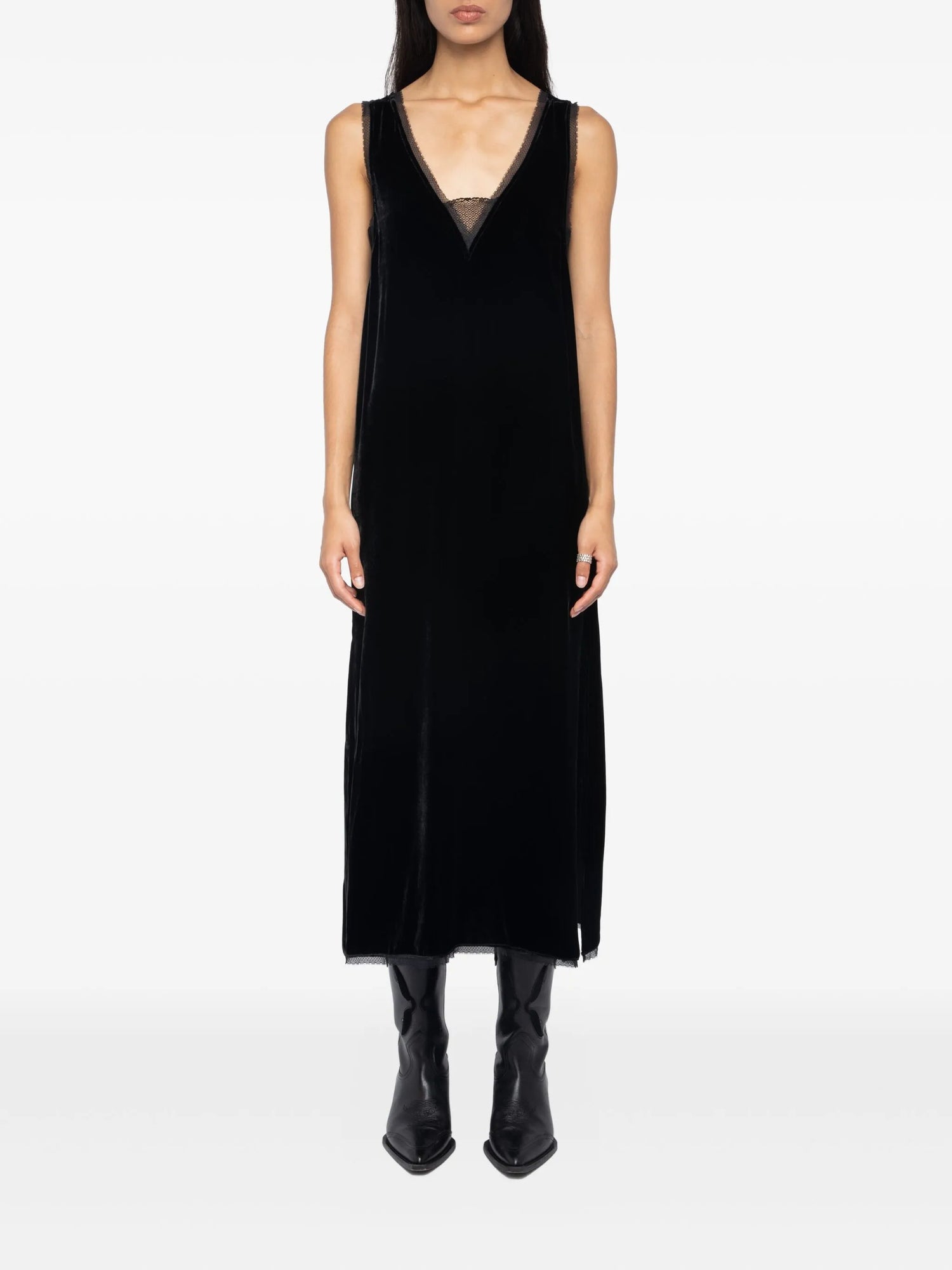 Renzo velvet dress, black
