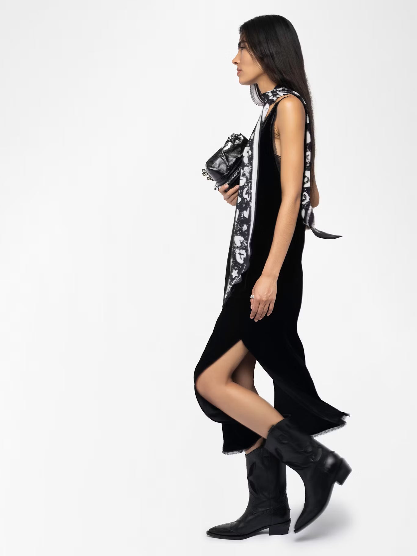 Renzo velvet dress, black