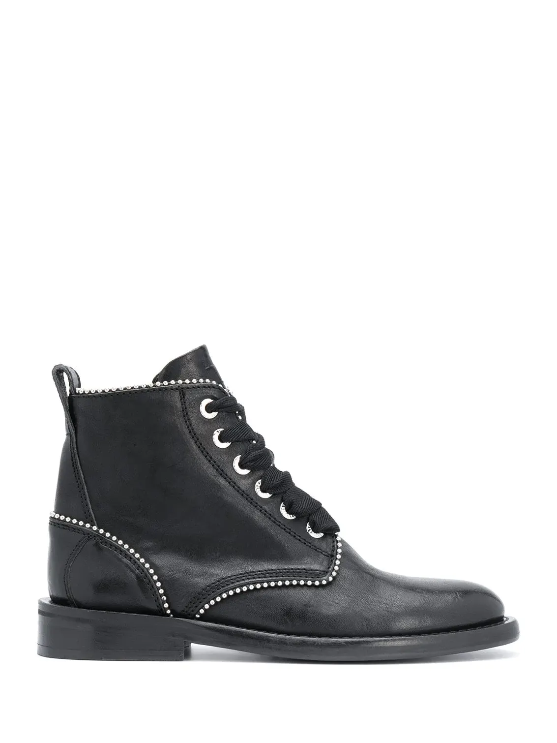 Laureen Roma studs pipping ankle boots, black