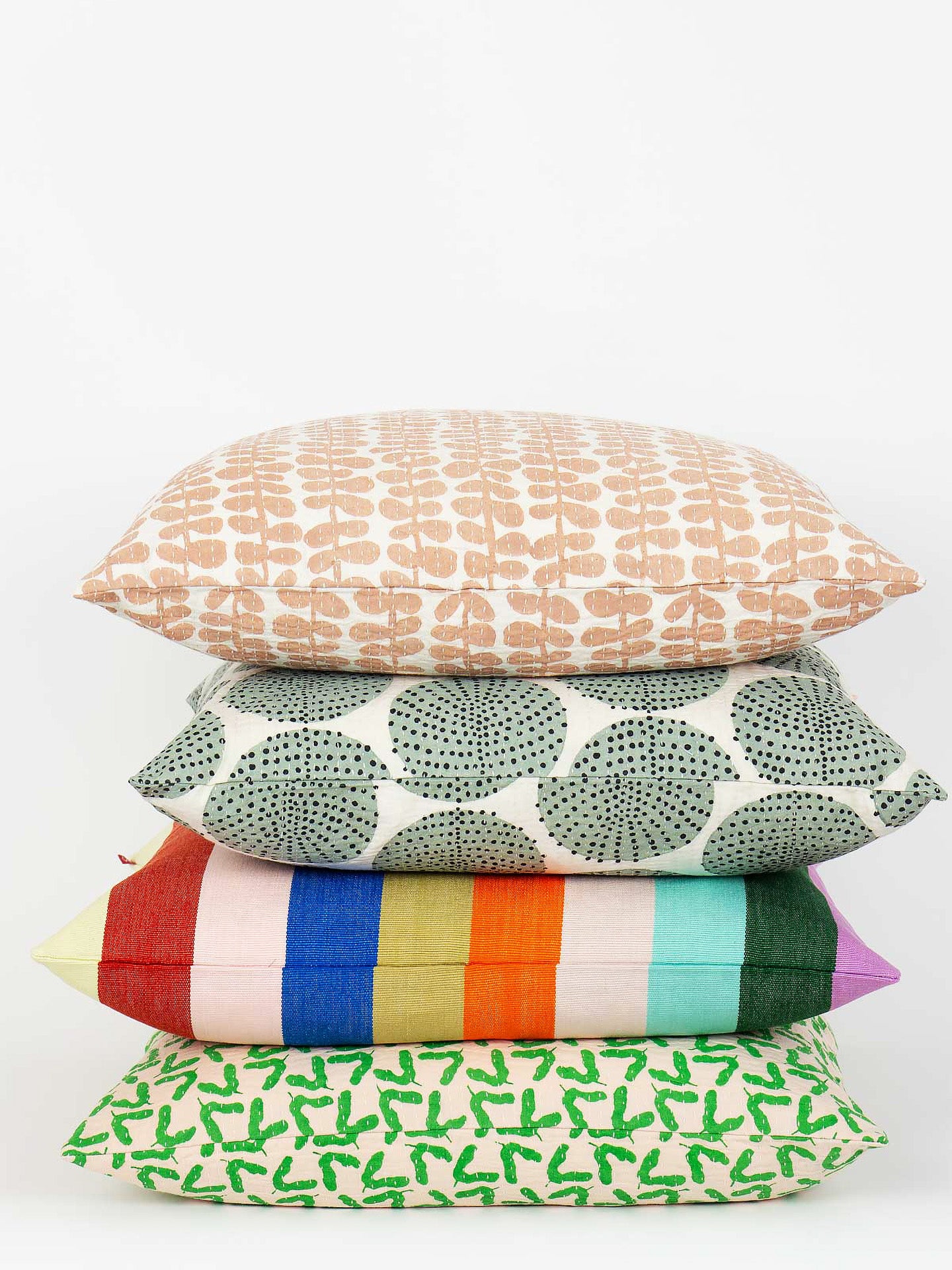 Dots-in-dot cushion cover 50x50, mint green/black
