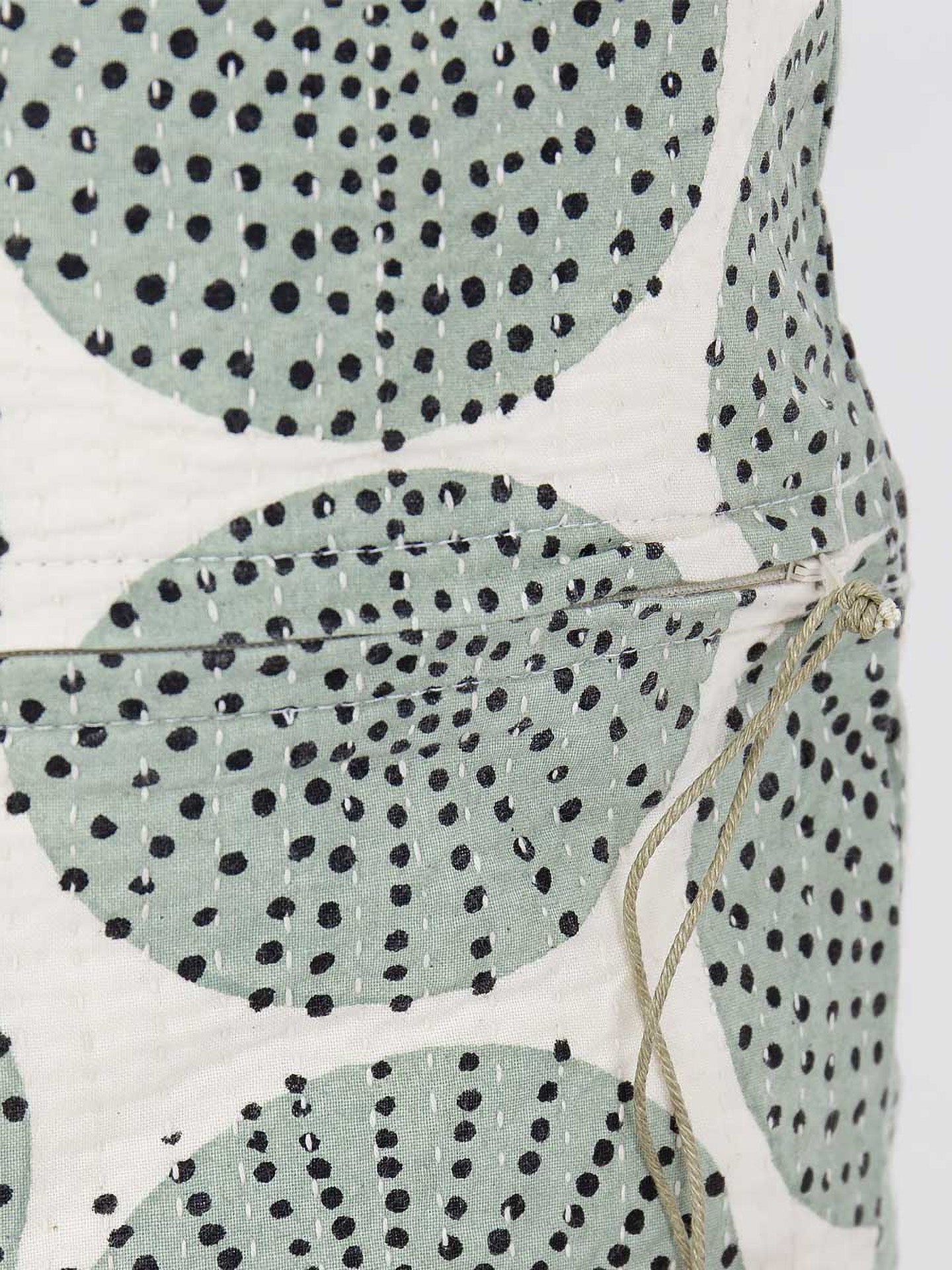 Dots-in-dot cushion cover 50x50, mint green/black