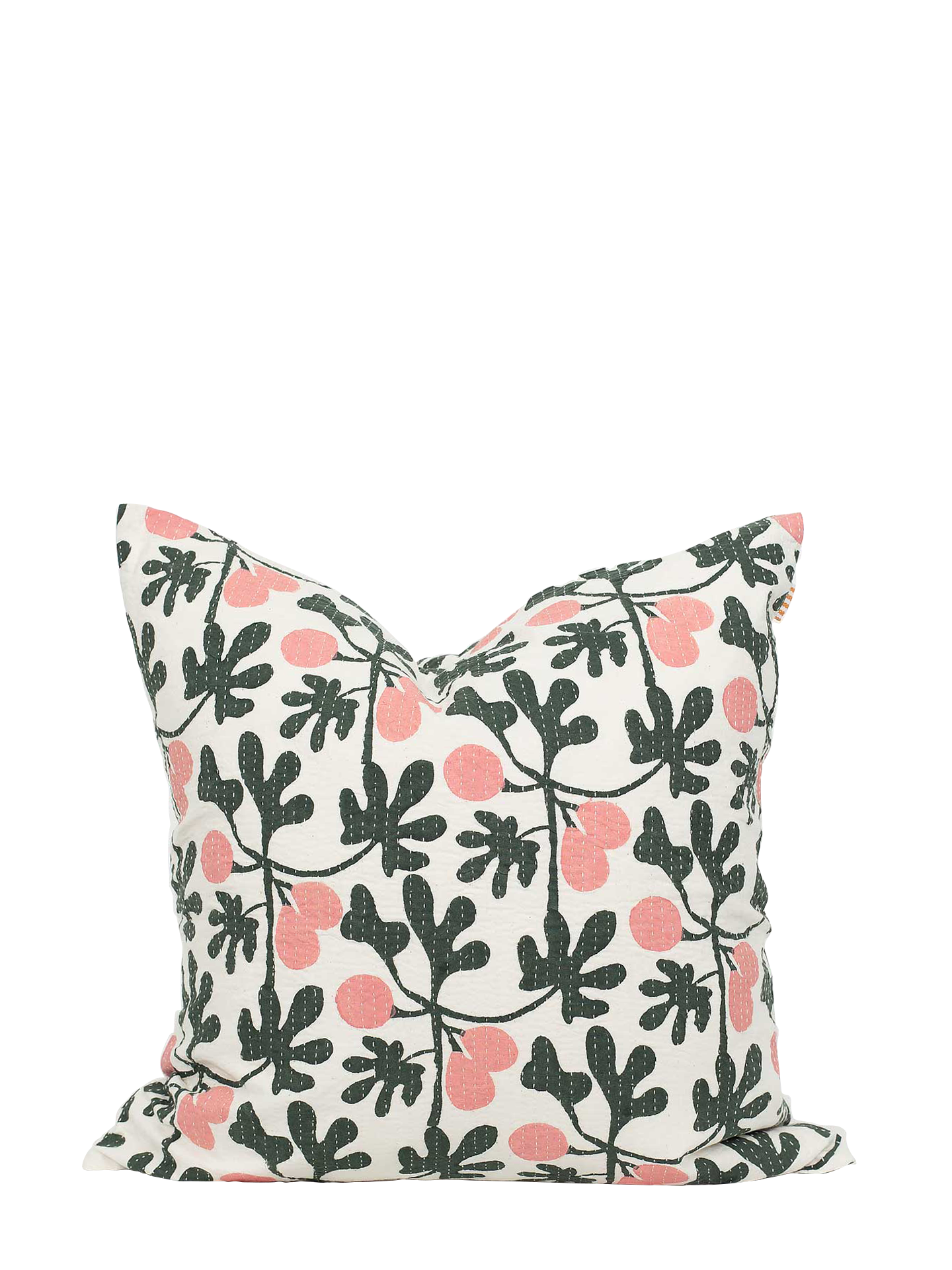 Fig cushion cover 50x50, green/pink