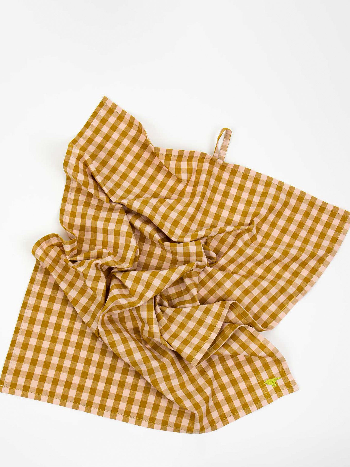 Maria kitchen towel, pink/mustard