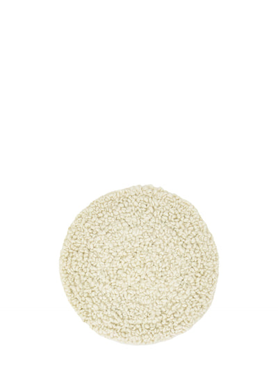 Felt curl seating pad, white (Ø37 cm)
