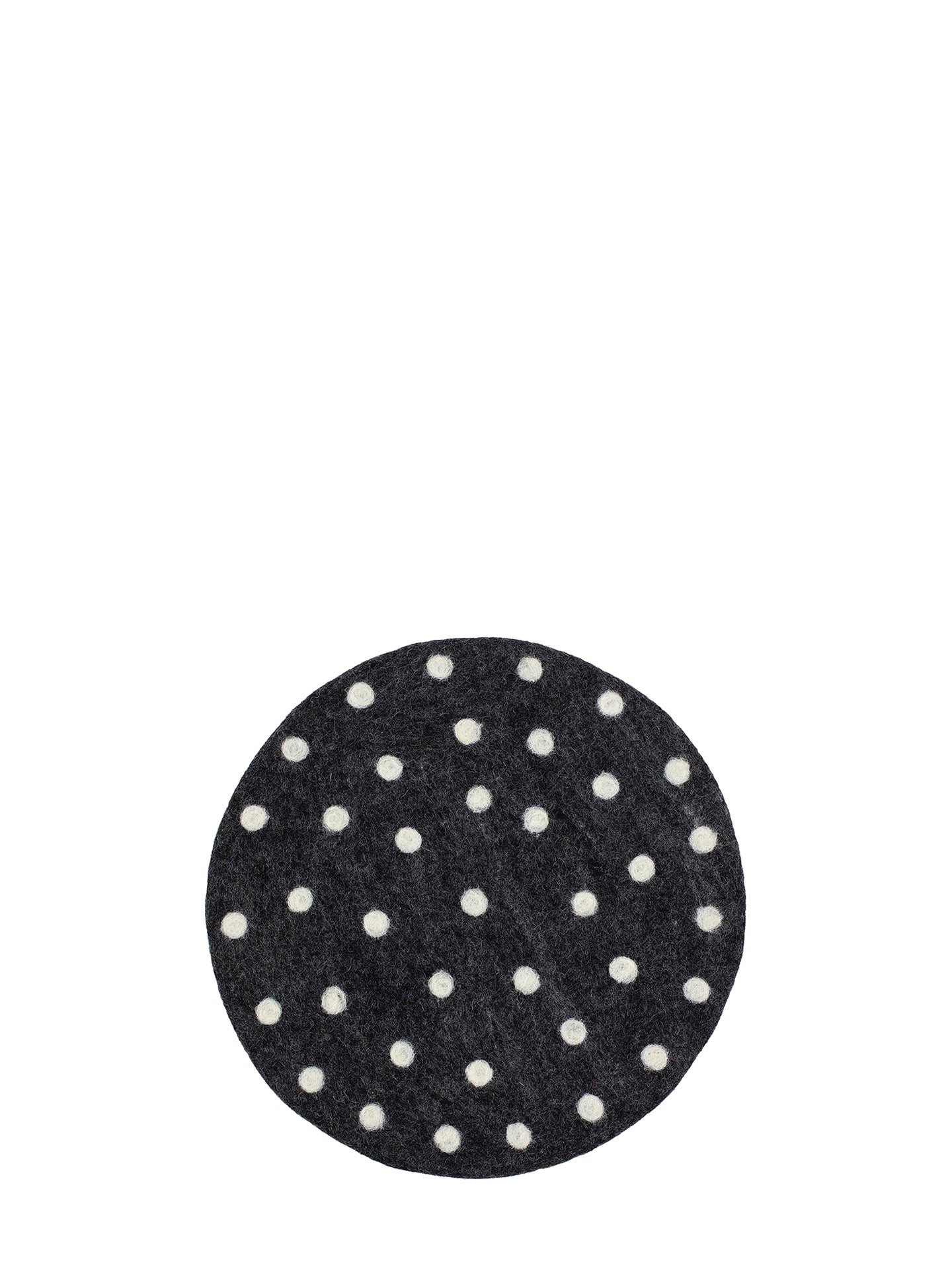 Felt dot seat pad, dark grey/white (37cm)