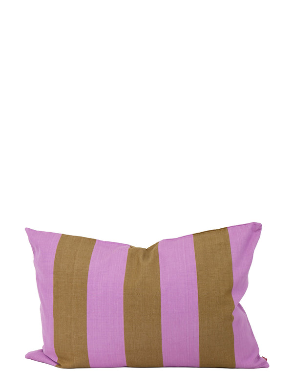 Fifi big cushion cover, pink-brown stripes (50x70cm)