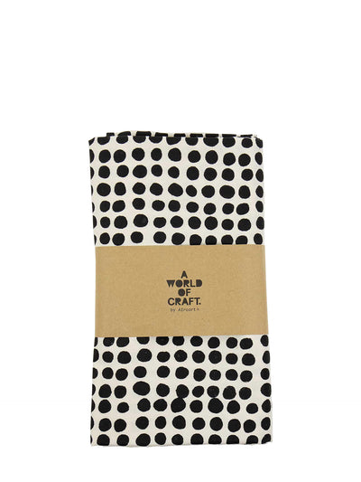Dots table cloth, white/black (140x260 cm)
