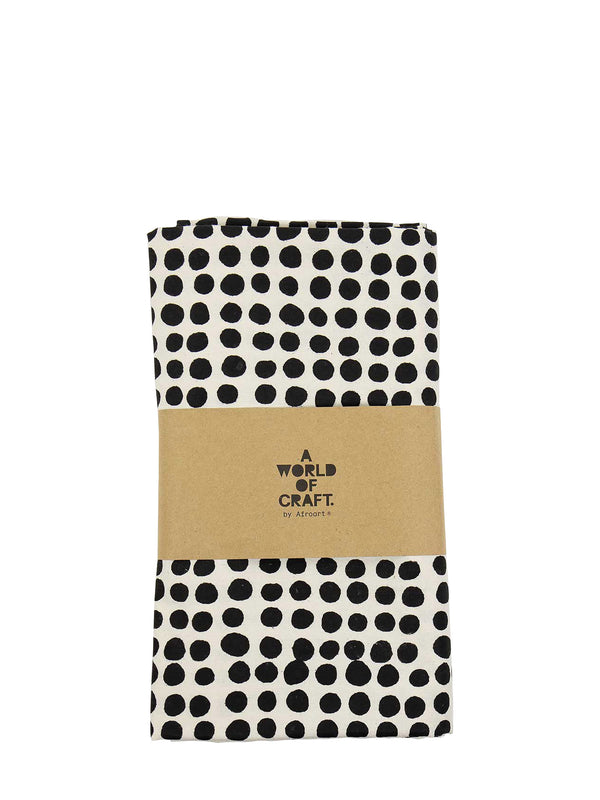 Dots table cloth, white/black (140x260 cm)