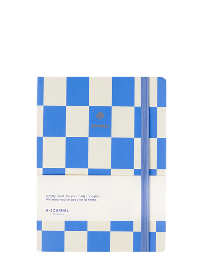 Notebook, Checkered light blue