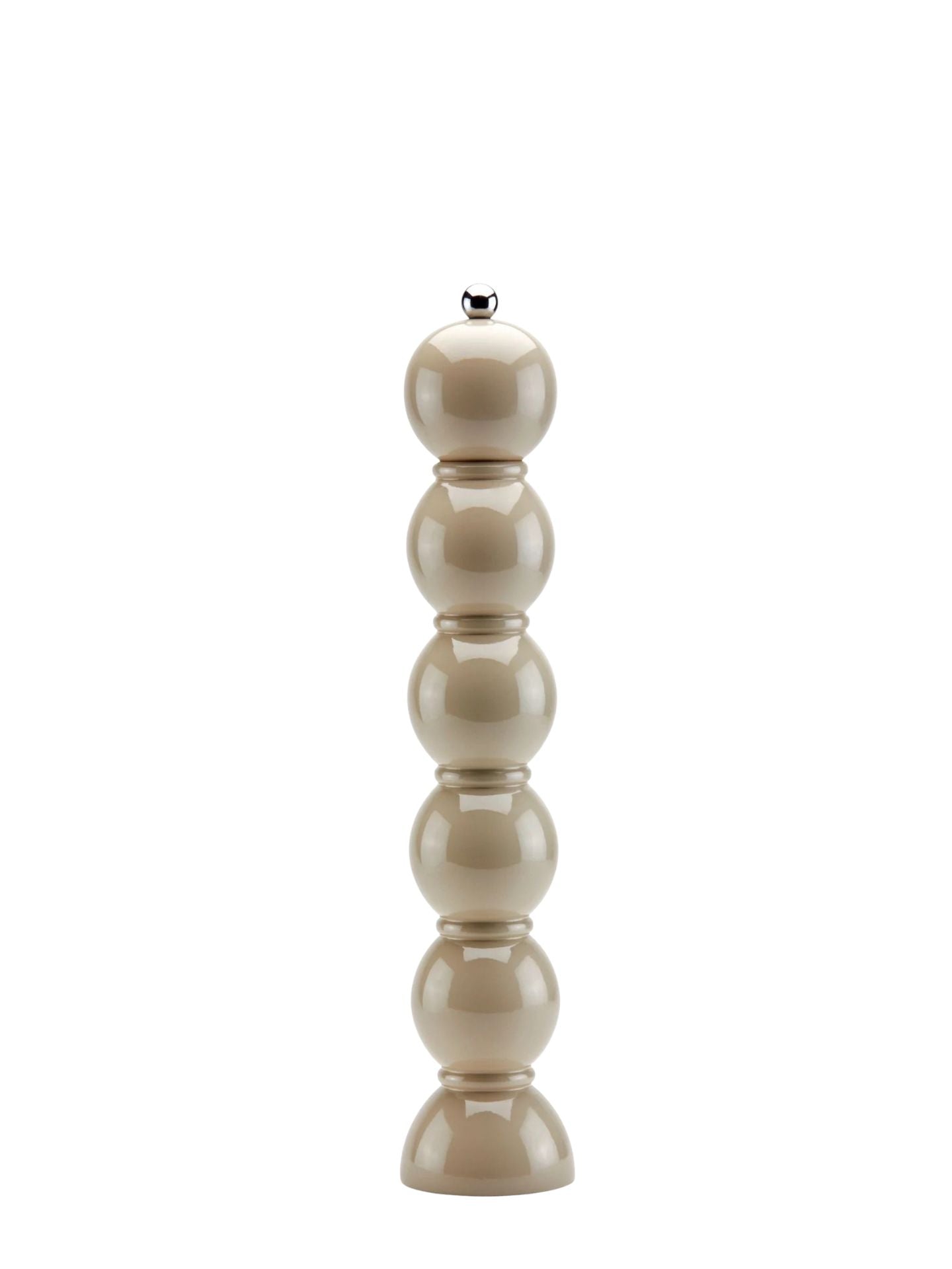 Decorative pepper mill in cappuccino colour white background.