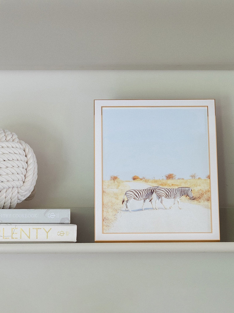 White-gold enamel picture frame, large (20 x 25 cm)