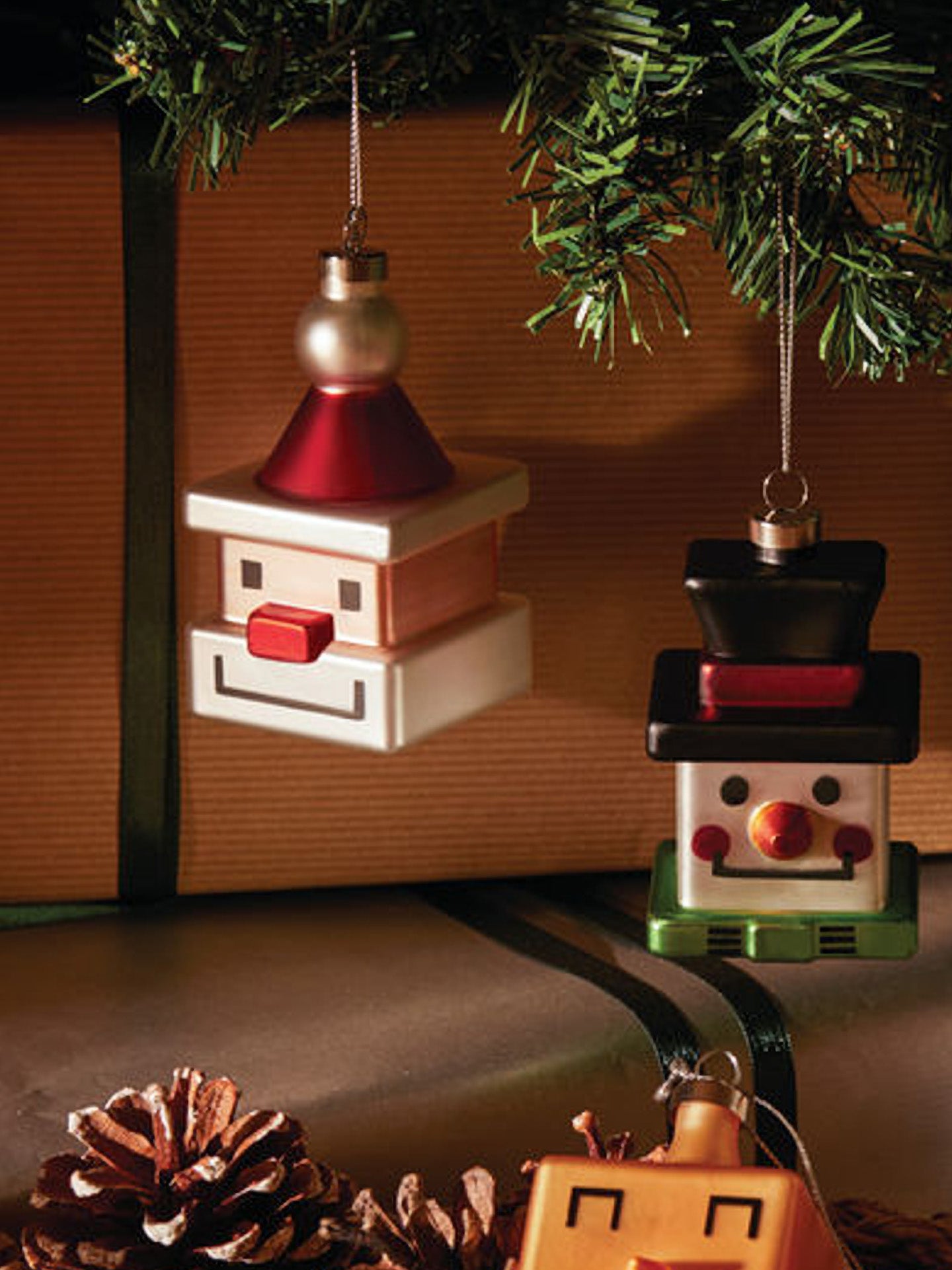 Santa cube Christmas ornament