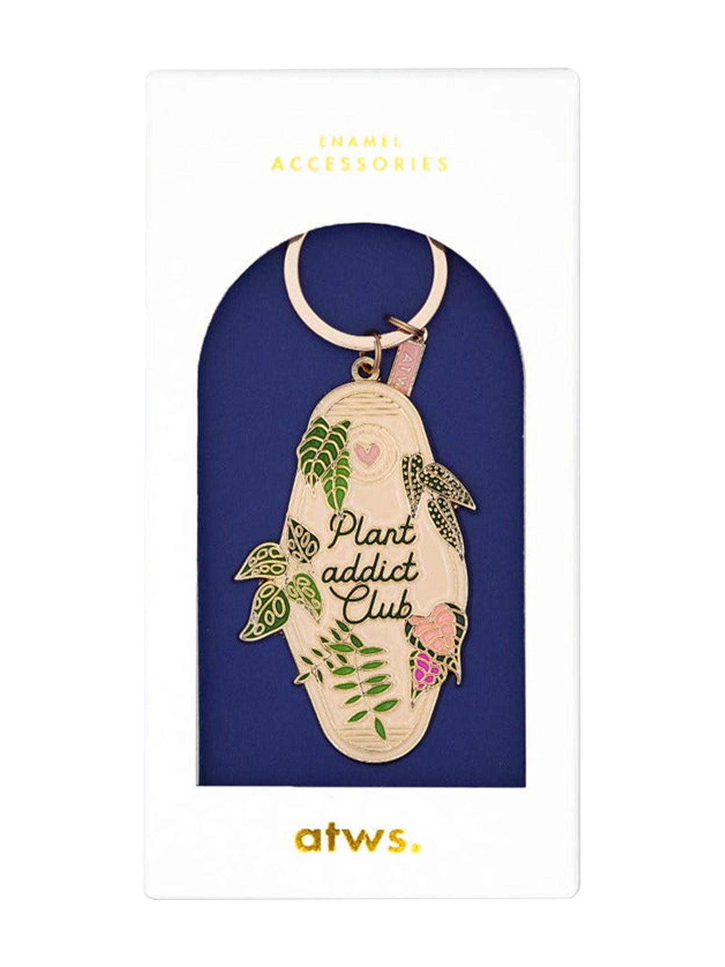 Plant addict club keychain