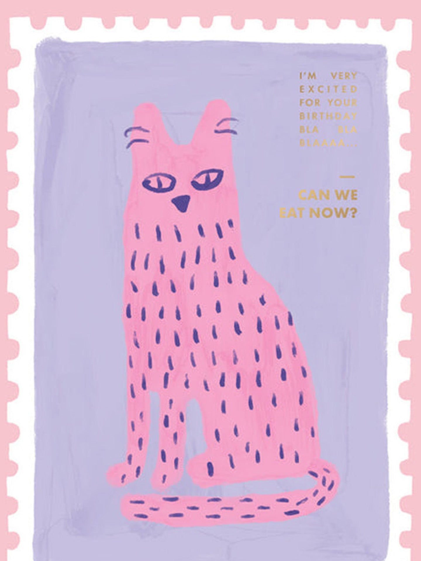 Hungry cat birthday card