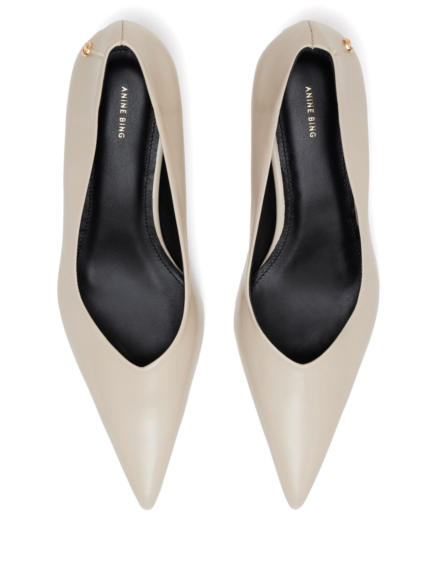 Hilda pumps, high-shine bone