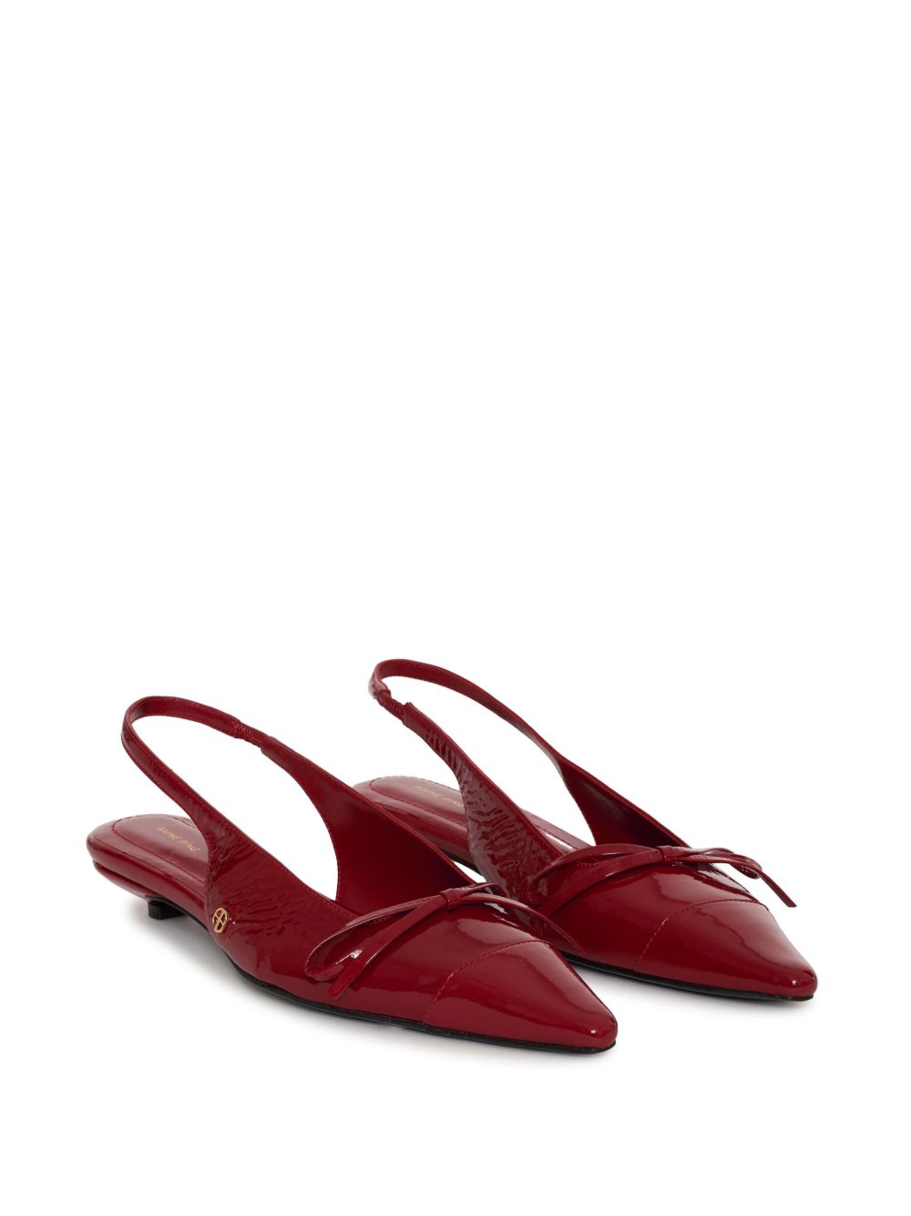 Zoey slingback heels, red crinkled patent